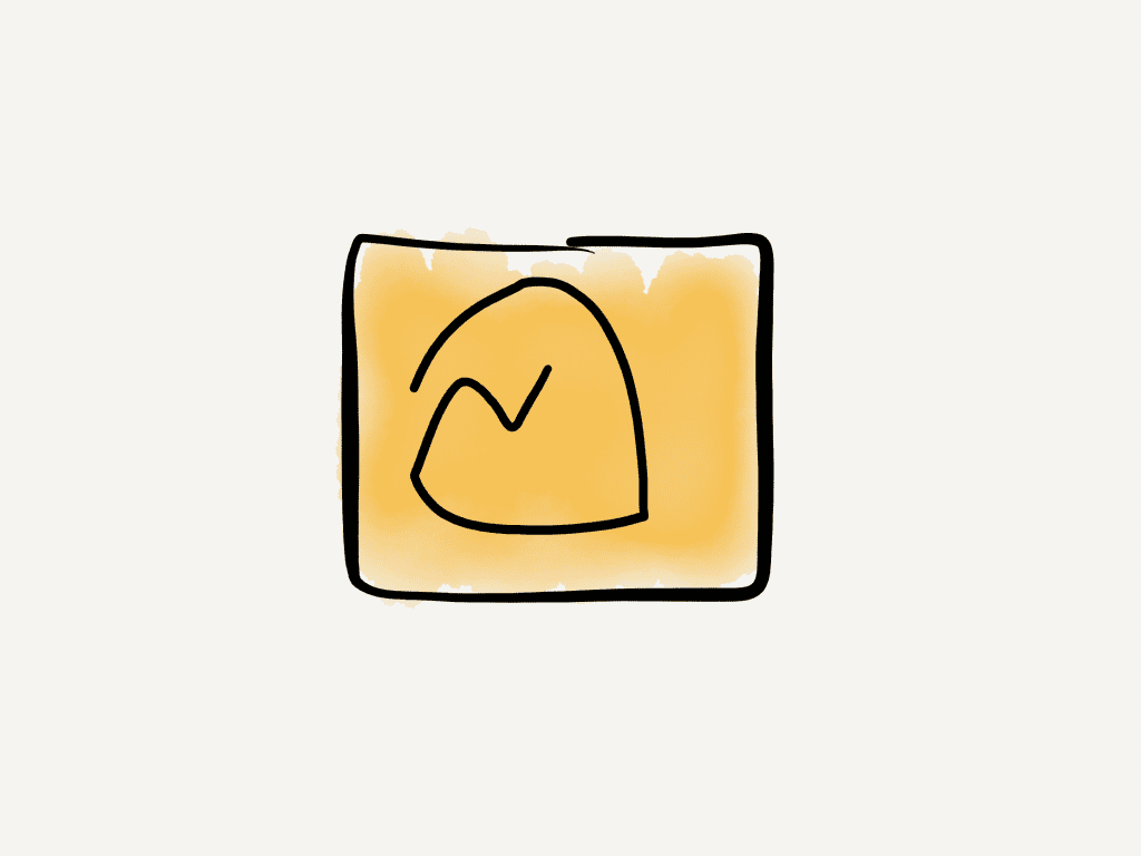 a hand drawn base camp icon