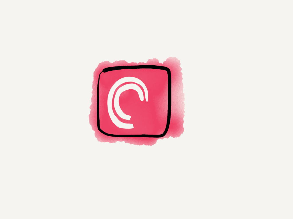 a hand drawn version of the pocket casts icon